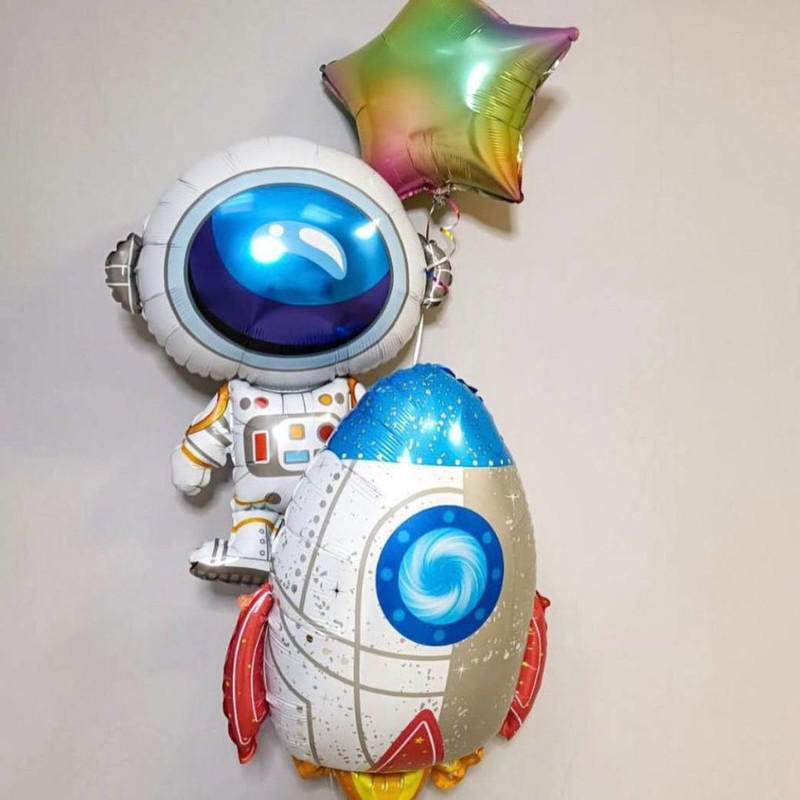Шар космонавт с ракетой, стандартный