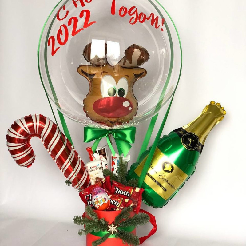 Sladkij buket s sharom na Novij god, standart