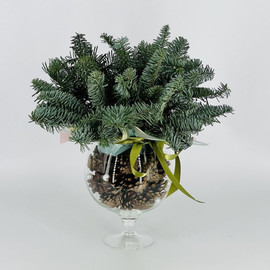 Букет из нобилиса интерьерный в стеклянном бокале