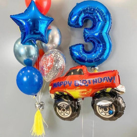 Набор шаров для мальчика. Шар машина Монстр Трак