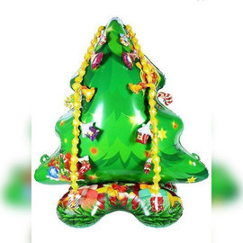 Большой воздушный шар на подставке новогодняя ёлка