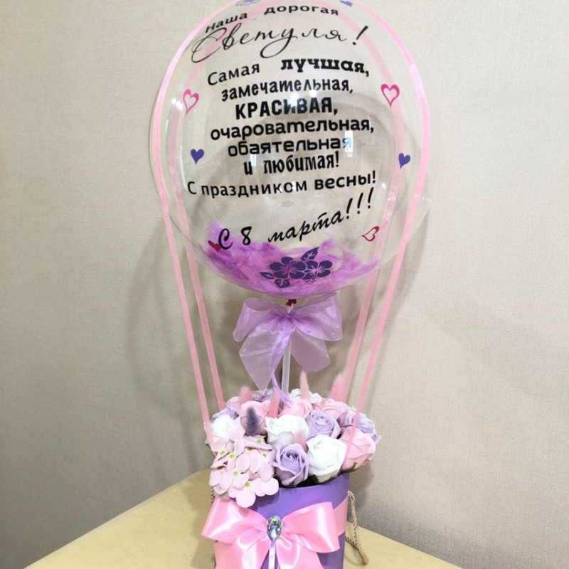 Букет на 8 марта из мыльных роз. Мыльные розы с шаром баблс, стандартный