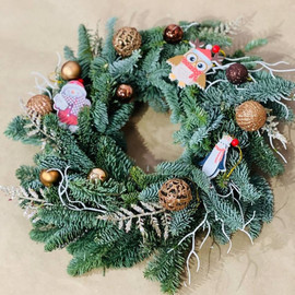 Венок рождественский из нобилиса живого 30 см