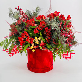 Zimnij buket al_stromerii s vetochkami natural_nogo nobilisa