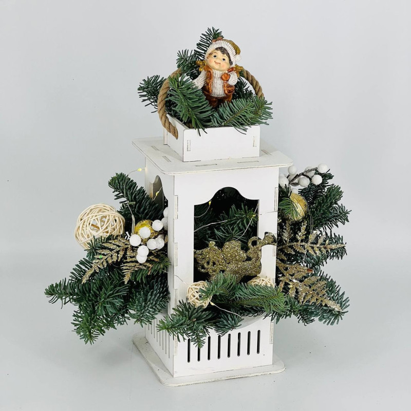 Настольная композиция из нобилиса подсвечник с фигуркой, стандартный