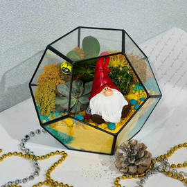 Новогодний мини сад с фигуркой деда мороза