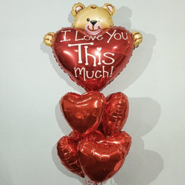 Fontan sharov "YA tebya lyublyu". Mishka s serdtcem