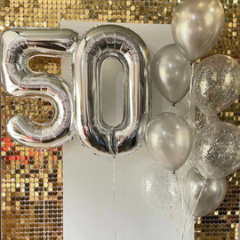 Vozdushnie shari na yubilej 50 let s tciframi