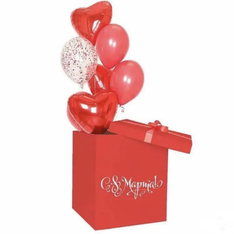 Коробка сюрприз на 8 марта с шариками, стандартный