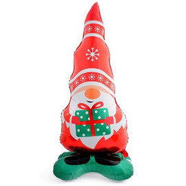 Bol_shoj shar na podstavke novogodnij gnom s podarkom