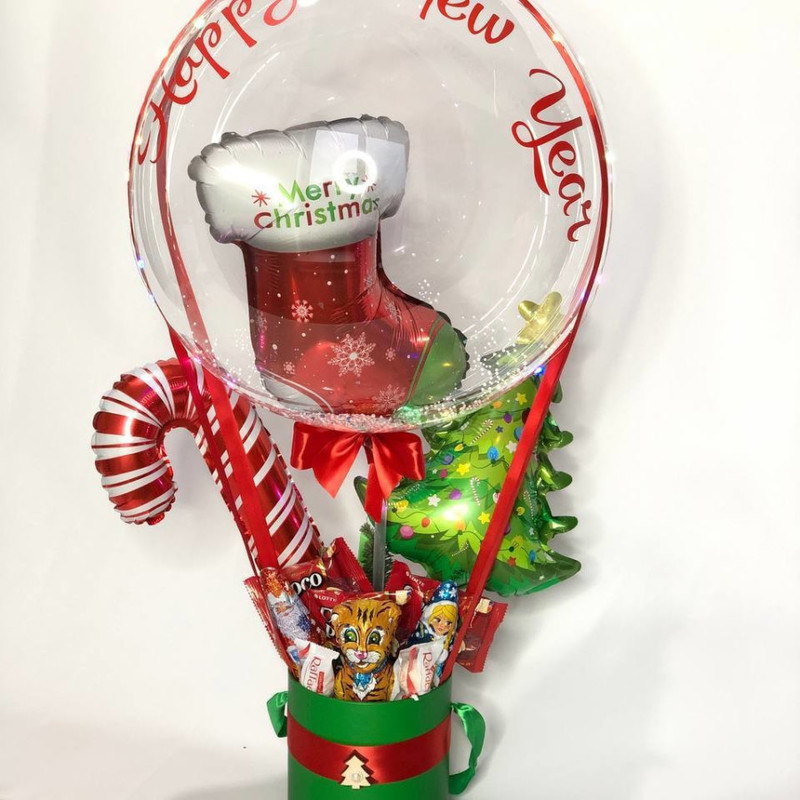 Новогодний букет со сладостями, стандартный