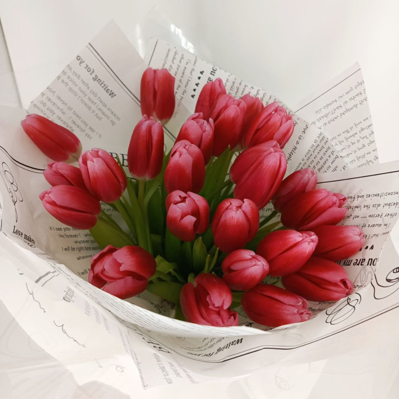 Букет из 25 тюльпанов, стандартный