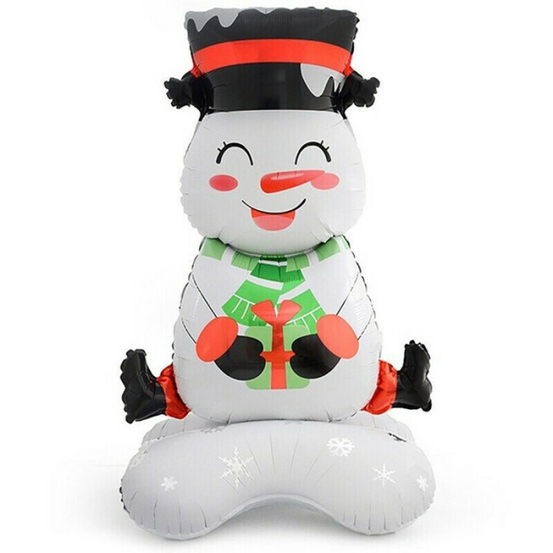 Большой шар на подставке снеговик новогодний, стандартный