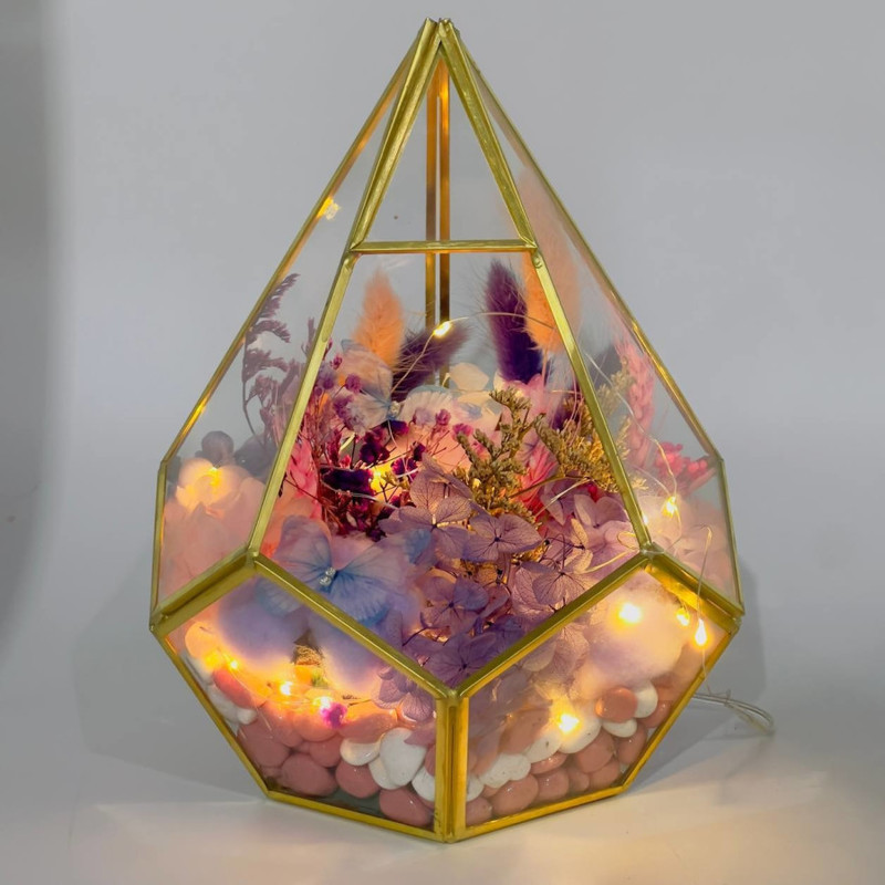 Интерьерный флорариум со стабилизированными цветами, стандартный