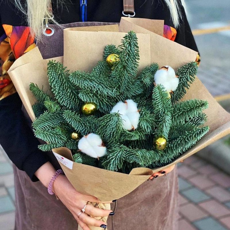 Букет из датской ели нобилис. Новогодний, стандартный