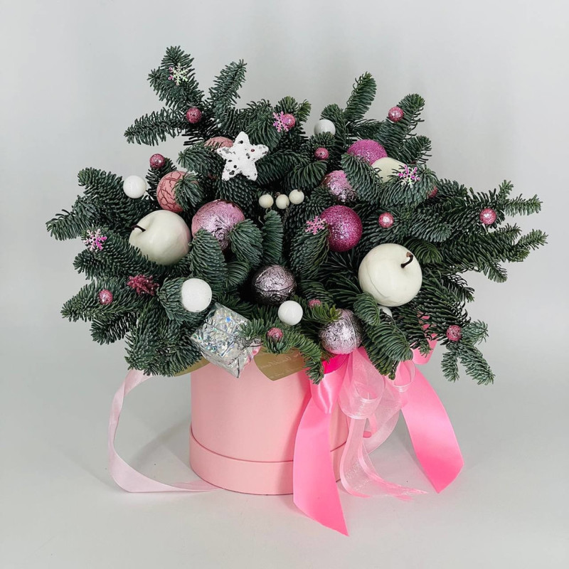 Подарок на Новый год букет из натурального нобилиса, стандартный