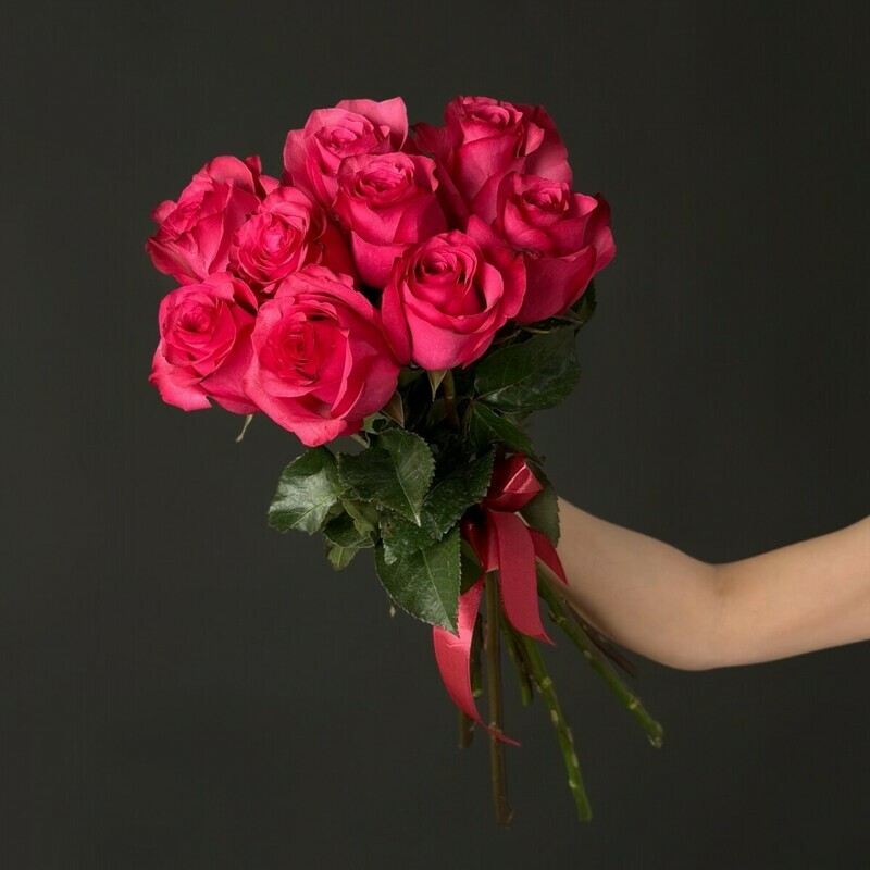 Buket iz 9 rozovih roz, buket iz 9 rozovih roz