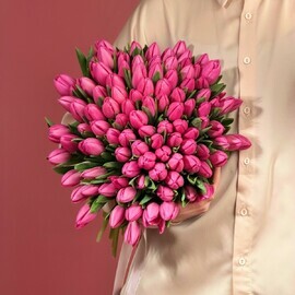 Buket iz 101 rozovogo tyul_pana