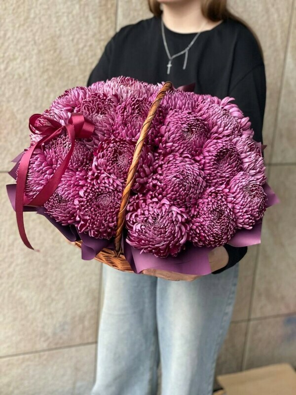 лукошко с хризантемами бигуди, стандартный