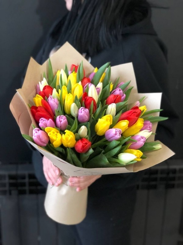 51 тюльпан микс в упаковке, стандартный