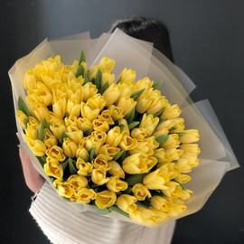 101 сары қызғалдақ гүл шоғы