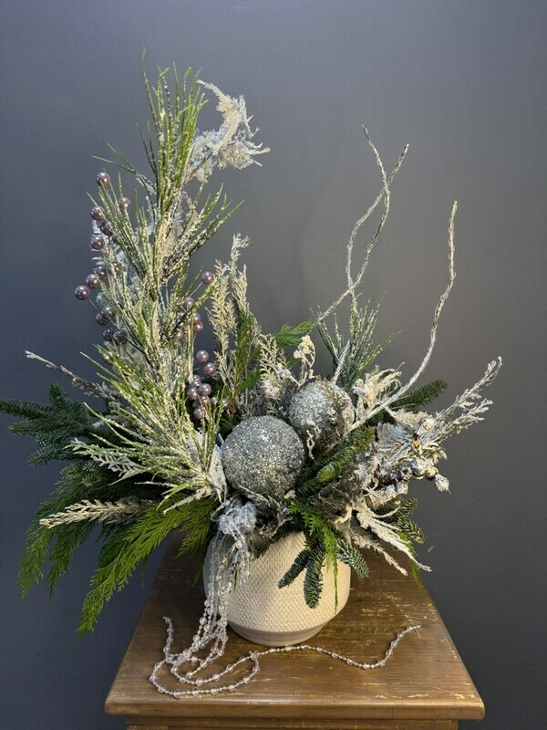 Новогодняя композиция в керамическом кашпо, стандартный