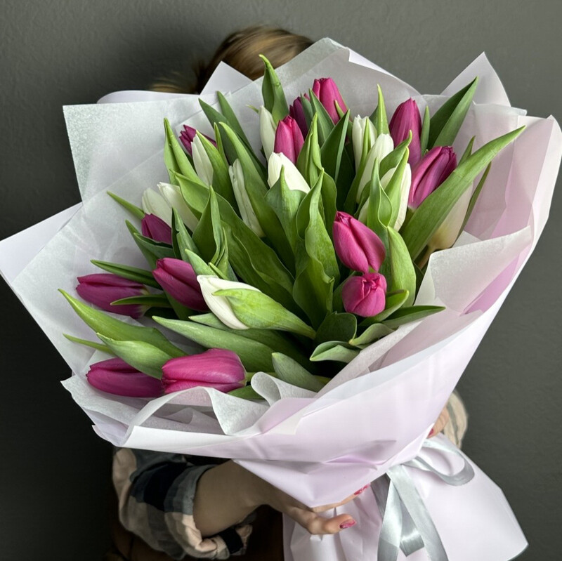 Малина со сливками , тюльпан