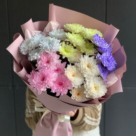 Яркий микс хризантем