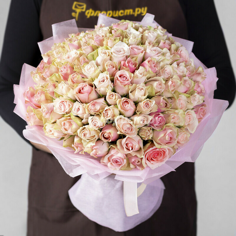 Пудровые Розы, 101 роза