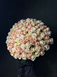 101 нежно-розовая роза