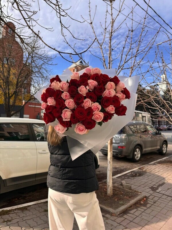 51 розово-красная роза, 51 розово-красная роза