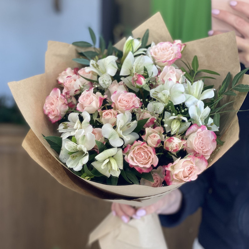 Кустовые розы 7 веток, стандартный