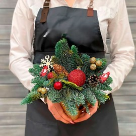 Новогодняя композиция в стакане №8