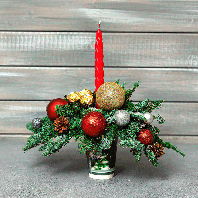 Novogodnyaya kompozitciya v stakane №12, standart