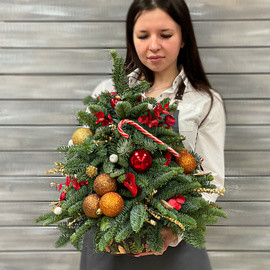 Ёлка новогодняя красная 30 см