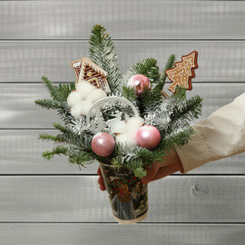 Novogodnyaya kompozitciya v stakane №15