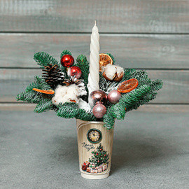 Novogodnyaya kompozitciya v stakane №14