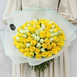 Букет из 101 розы - Мое солнышко Кения 40 см.