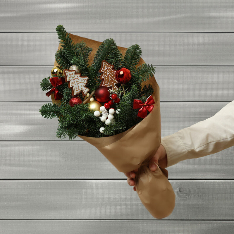 Новогодний букет Морозное утро, новогодний букет морозное утро