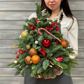 YOlka novogodnyaya krasnaya 30 sm