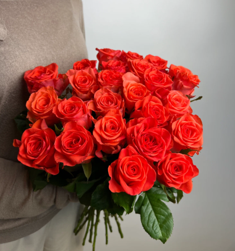 Букет из Роз оранжевых "Вау" 25 шт, букет из роз оранжевых "вау" 25 шт