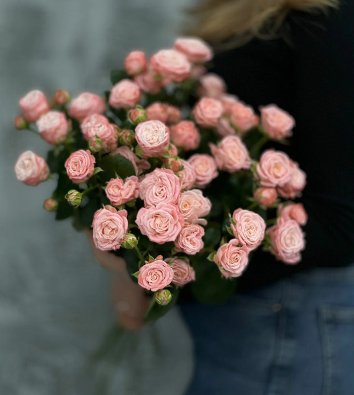 Букет из 9 кустовых пионовидных роз сорта "Мадам Бомбастик", букет из 9 кустовых пионовидных роз сорта "мадам бомбастик"