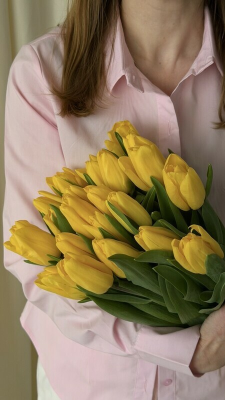 Букет желтых тюльпанов, стандартный