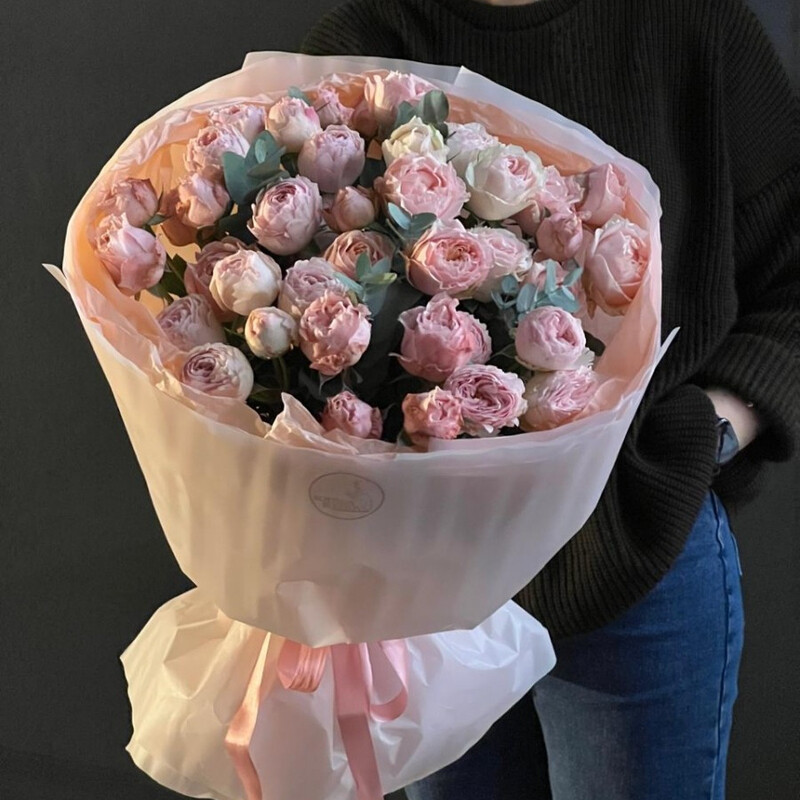 Моно букет из садовых роз "Розарий", моно букет "розарий"