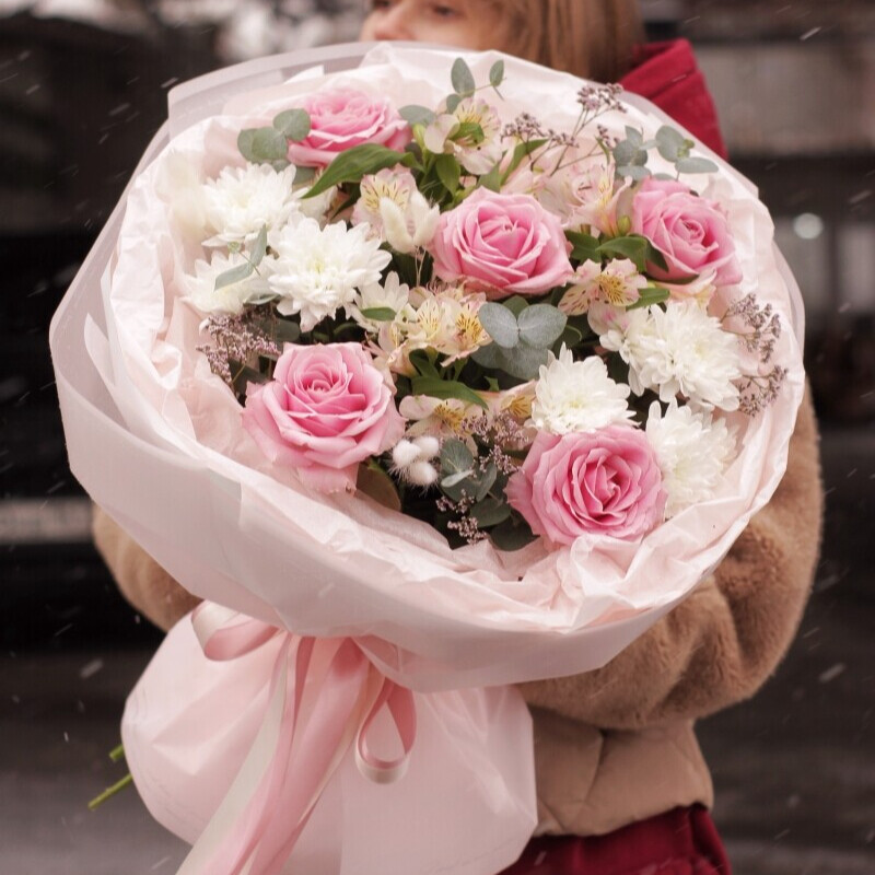 "Mon amour" buket s rozami, premium