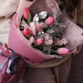 Розовые тюльпаны "Pink Diamond" (S,M)