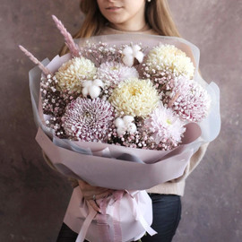Букет хризантем «Испытать нежность»