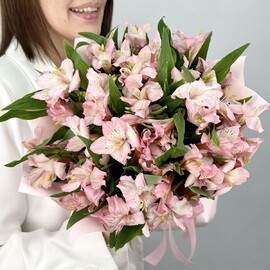 Букет из 11 розовых альстромерии