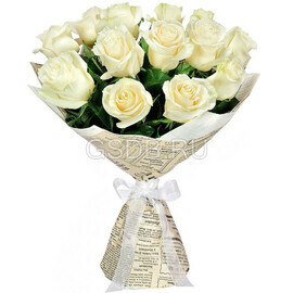 Букет белых эквадорских роз