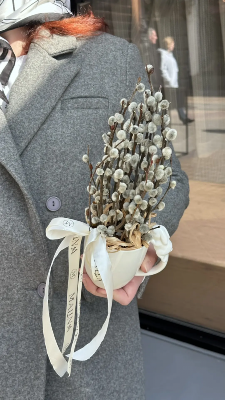 Верба в кружке с зайчиком, стандартный